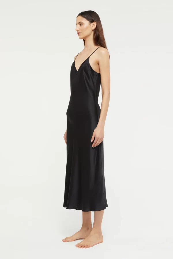 Ginia Pure Silk Slip in Black XS-3XL - Image 3