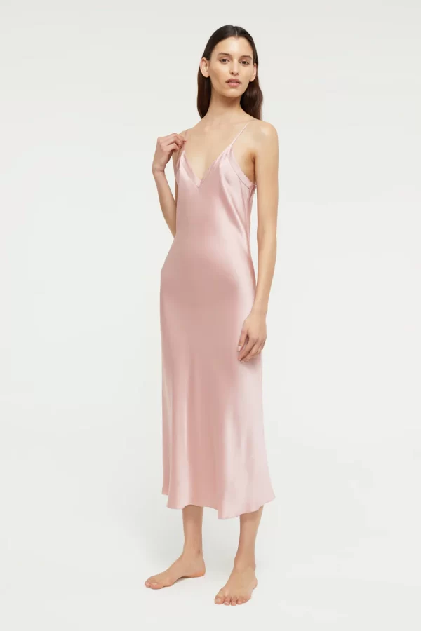 Ginia Pure Silk Slip in Bridal Rose XS-2XL - Image 2