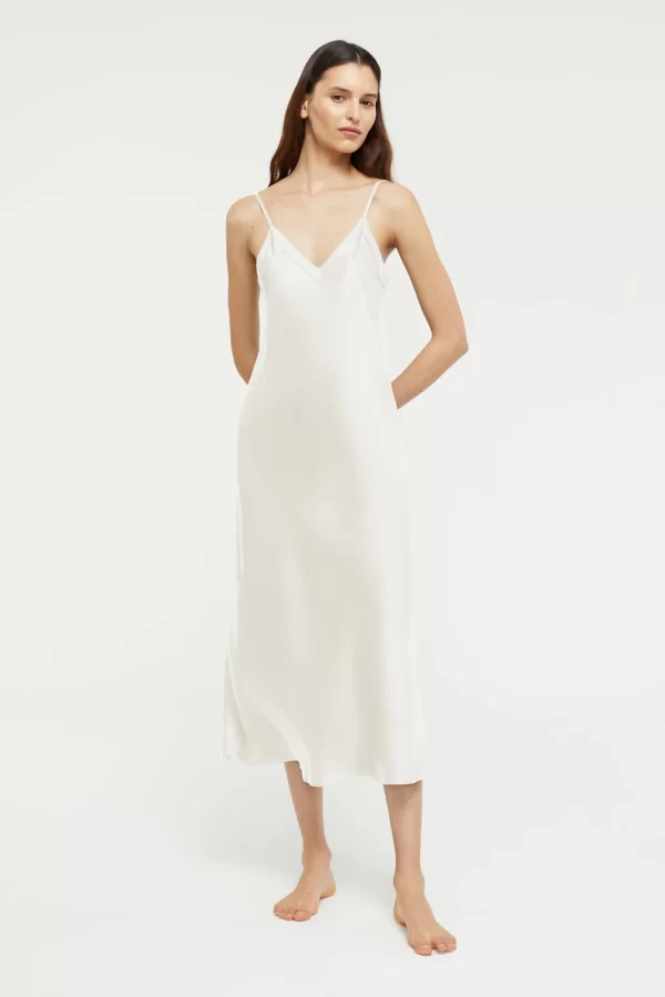 Ginia Pure Silk Slip in Creme XS-3XL - Image 5