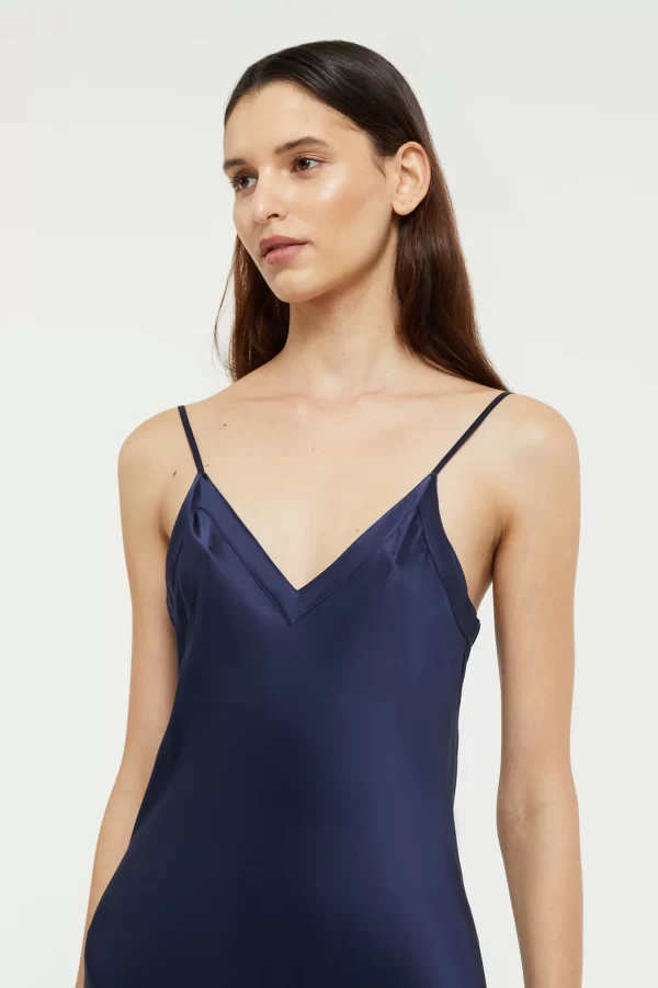 Ginia Pure Silk Slip in Midnight Blue XS-3XL - Image 5