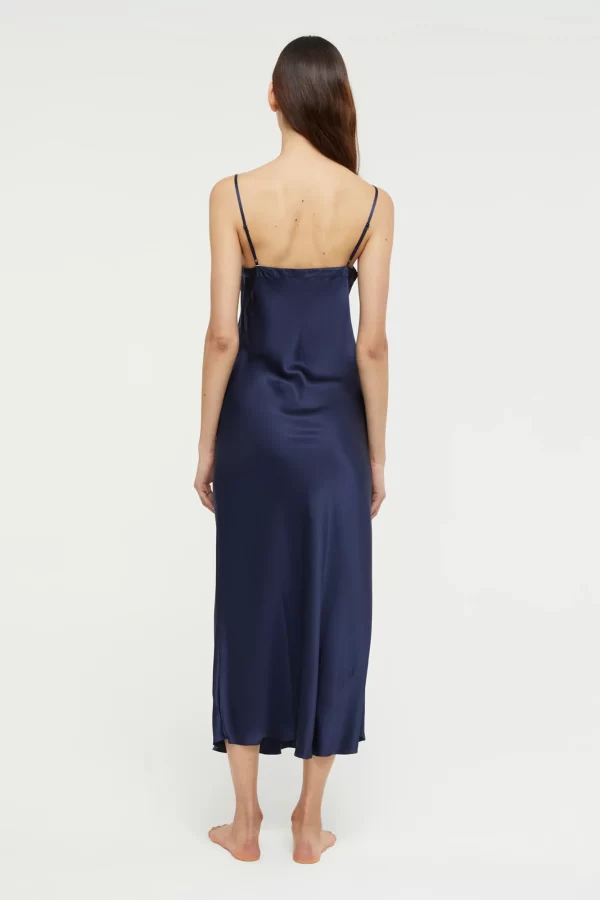 Ginia Pure Silk Slip in Midnight Blue XS-3XL - Image 4