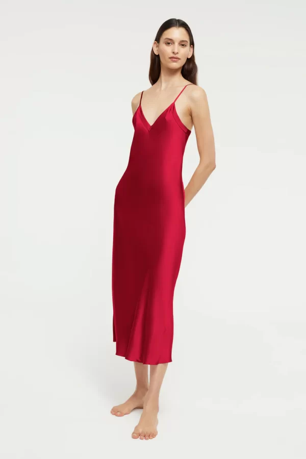 Ginia Pure Silk Slip in Ruby XS-3XL - Image 3