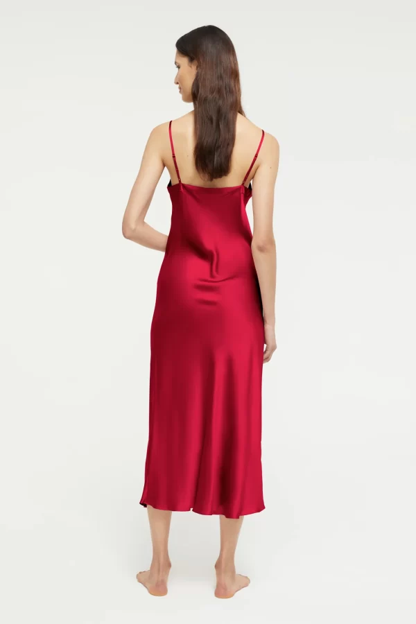 Ginia Pure Silk Slip in Ruby XS-3XL - Image 4