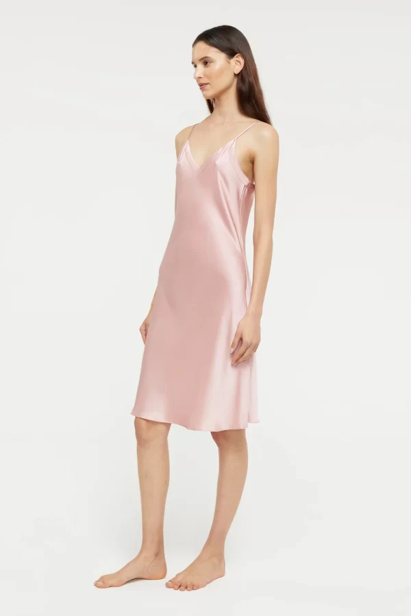 Ginia Pure Silk Midi Slip in Bridal Rose XS-3XL - Image 2