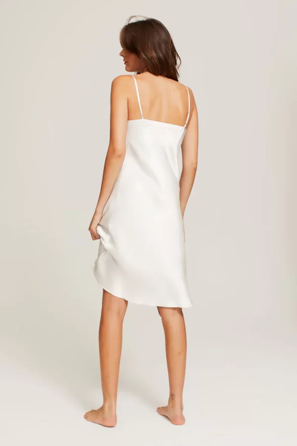 Ginia Pure Silk Midi Slip in Creme XS-3XL - Image 4