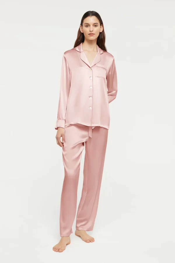 GINIA Pure Silk Fine Finishes Pyjama XS-3XL - Bridal Rose - Image 2