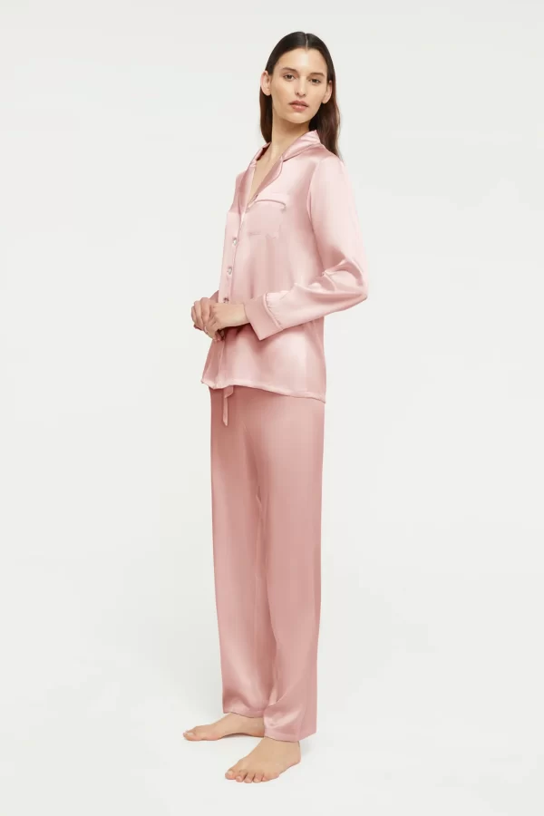 GINIA Pure Silk Fine Finishes Pyjama XS-3XL - Bridal Rose - Image 3