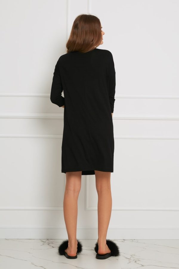 Oh!Zuza Soft Viscose Modal Lounge Dress or Nightdress - Black - Image 2