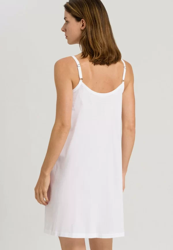 HANRO Juliet Spaghetti Nightdress 90cm in White - Image 3