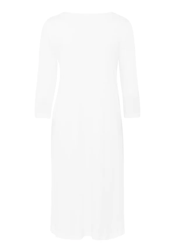 HANRO Moments 3/4 Sleeve Nightdress 100cm in White - Image 6