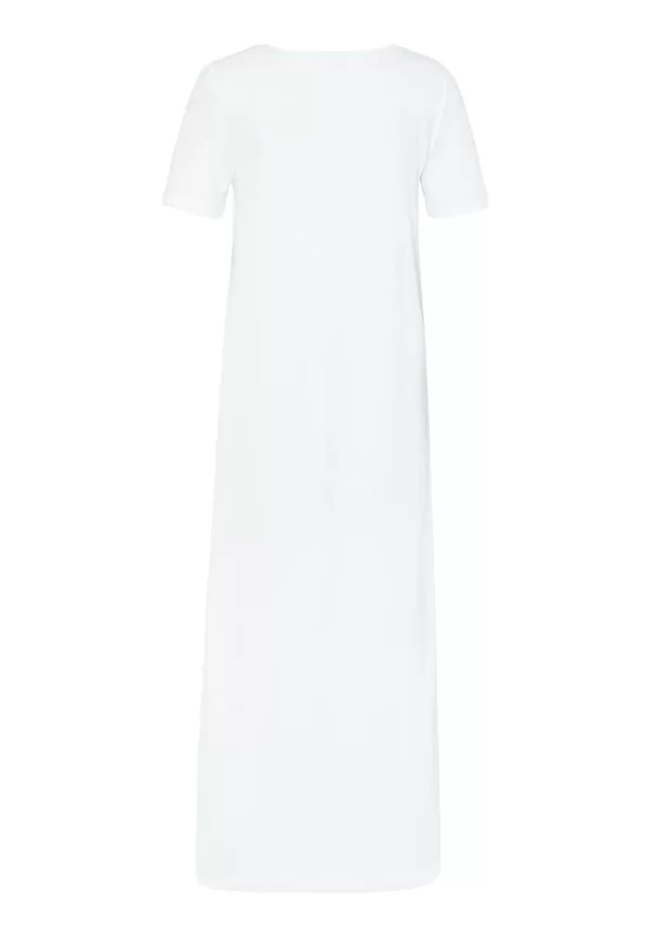 HANRO Moments Short Sleeve Nightdress 130cm in White - Image 5