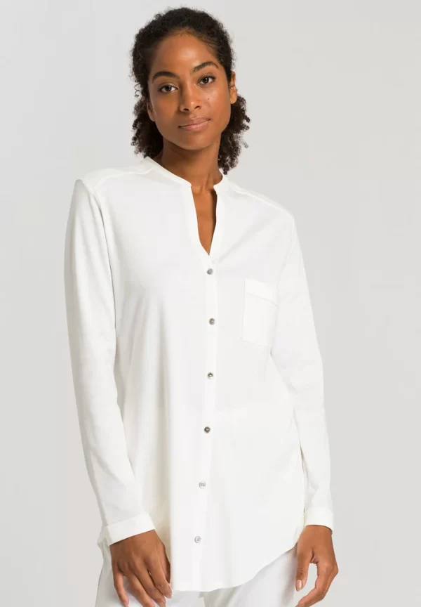 HANRO Pure Essence Long Sleeve Pyjama in Off White