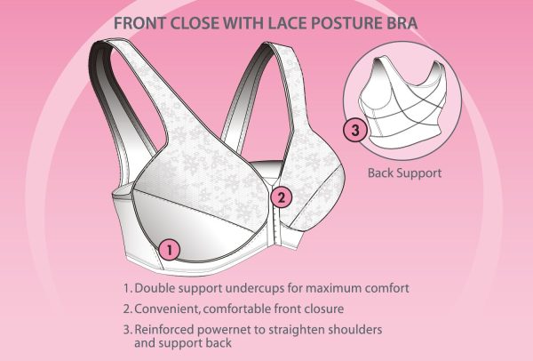 EXQUISITE FORM Front close Wireless Posture Bra in fashion colours14-24 in cups B-DD - Image 4