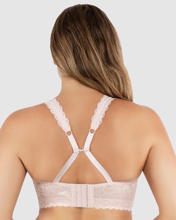 PARFAIT Adriana Wirefree Full Bust Lace Bralette D-H Cup in band sizes 8-18 Petal Pink - Image 2