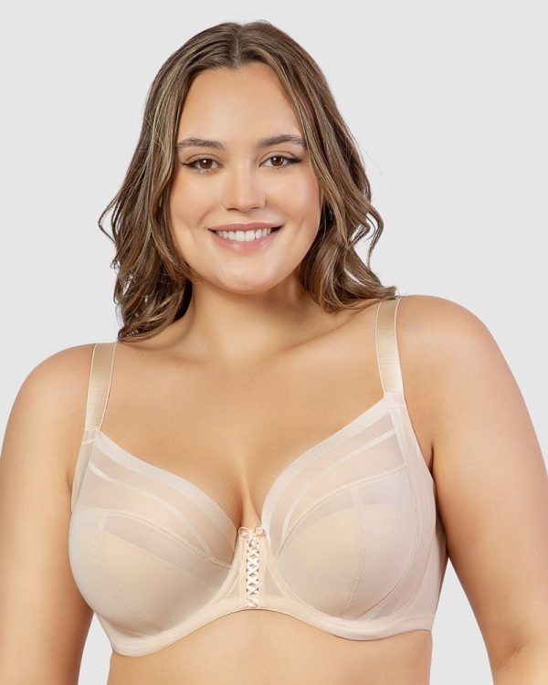 PARFAIT Shea Supportive Full Bust Plunge Bra 8-20 bands C - H cups Black & Bare