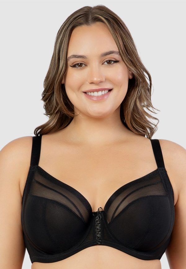 PARFAIT Shea Supportive Full Bust Plunge Bra 8-20 bands C - H cups Black & Bare - Image 2