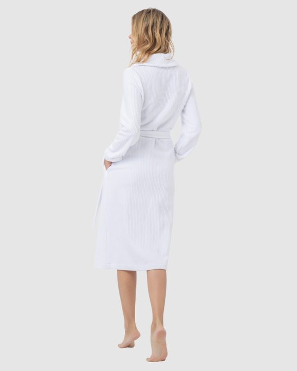 Oh! Zuza Soft Cotton blend Terry Toweling Robe 80% Cotton, 20% Polyester White - Image 3