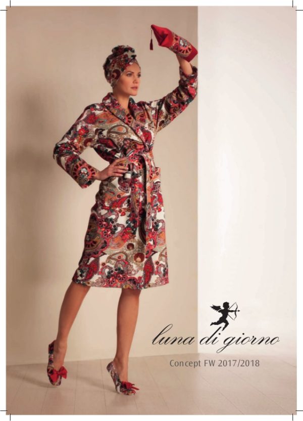 LUNA DI GIORNO Long Sleeve towelling robe in Cachemire Paisley print (1 LEFT) 50% OFF - Image 2