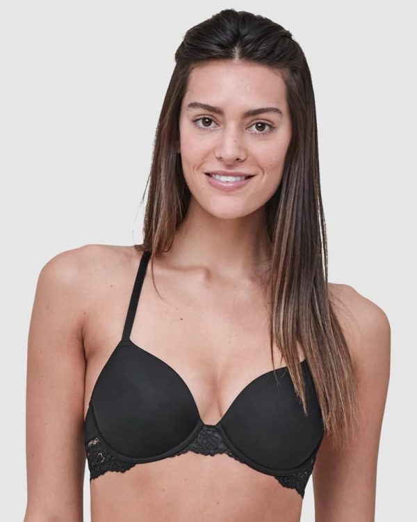 Skarlett Blue Goddess Bandless Multiway Moulded T-Shirt Bra in Cashmere & Black A-F cup in bands 8-12 - Image 3