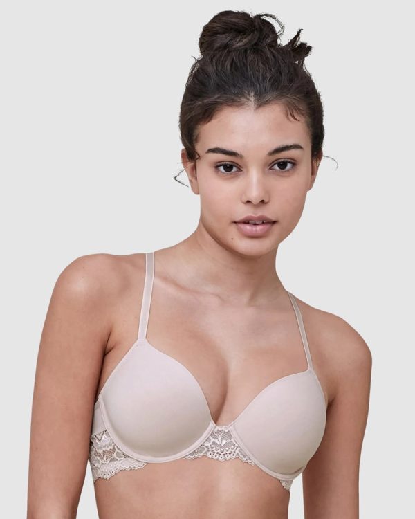 Skarlett Blue Goddess Bandless Multiway Moulded T-Shirt Bra in Cashmere & Black A-F cup in bands 8-12