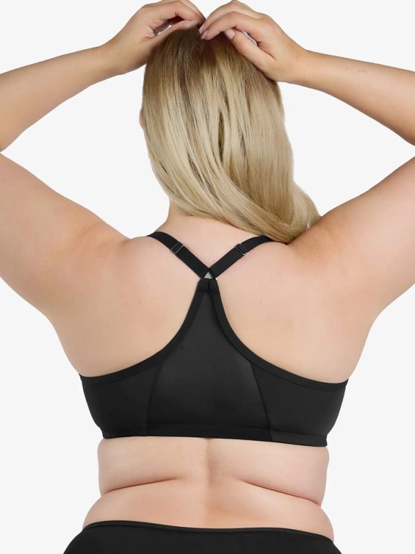 LEADING LADY The Luna Front Close Wired Racerback Bra in sand & black A-E Cups in bands 12-28 - Image 2