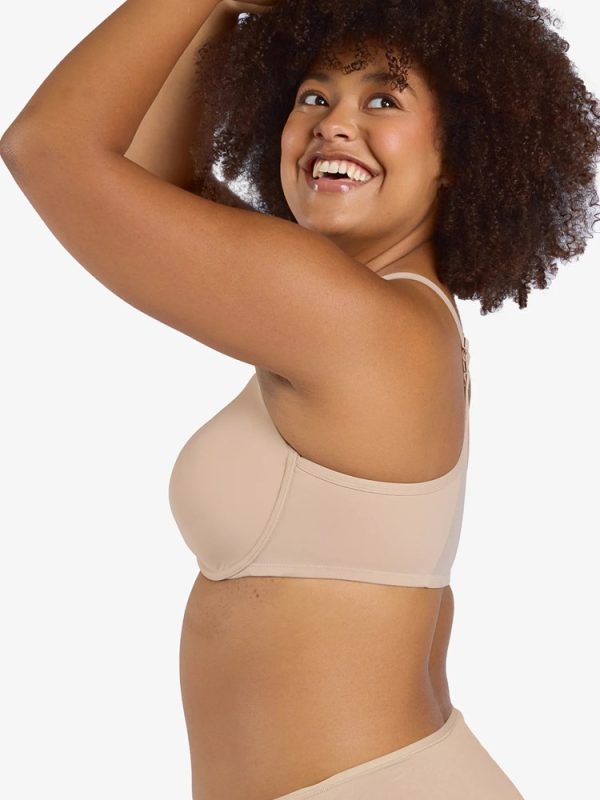 LEADING LADY The Luna Front Close Wired Racerback Bra in sand & black A-E Cups in bands 12-28 - Image 4