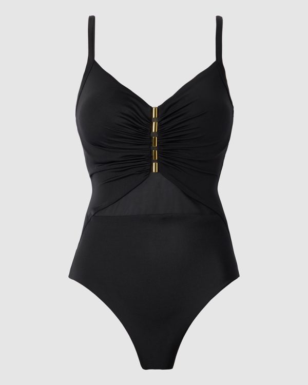 Miraclesuit Network Mariposa Underwired One-Piece Swimsuit with Mesh in black - Image 3