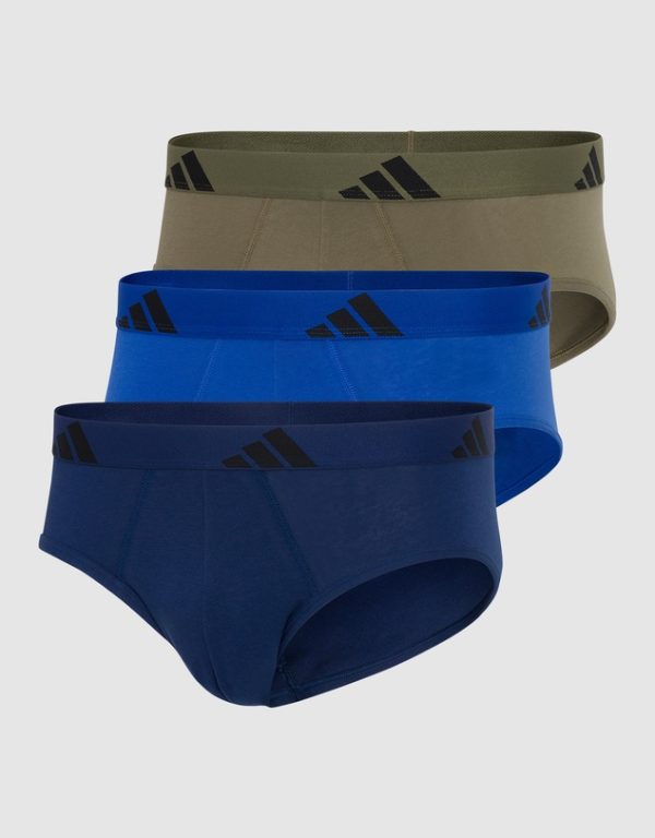 ADIDAS 3 Pack Active Flex Cotton Brief Underwear assorted 901 colourway