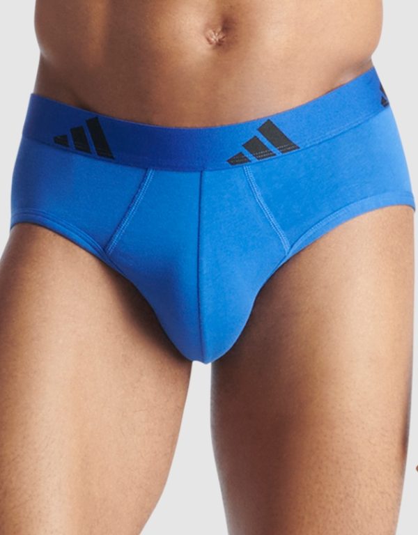 ADIDAS 3 Pack Active Flex Cotton Brief Underwear assorted 901 colourway - Image 2