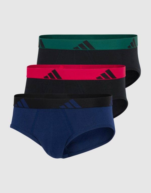 ADIDAS 3 Pack Active Flex Cotton Brief Underwear assorted 902 colourway