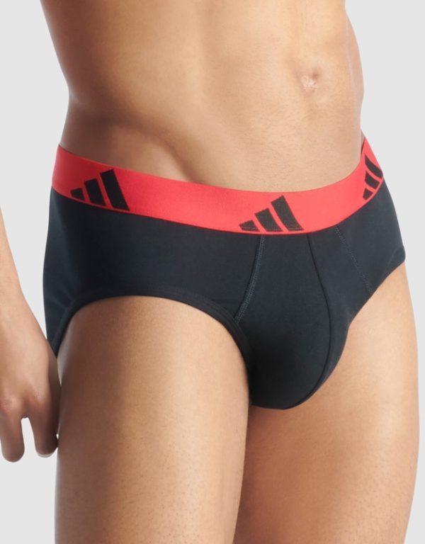 ADIDAS 3 Pack Active Flex Cotton Brief Underwear assorted 902 colourway - Image 2