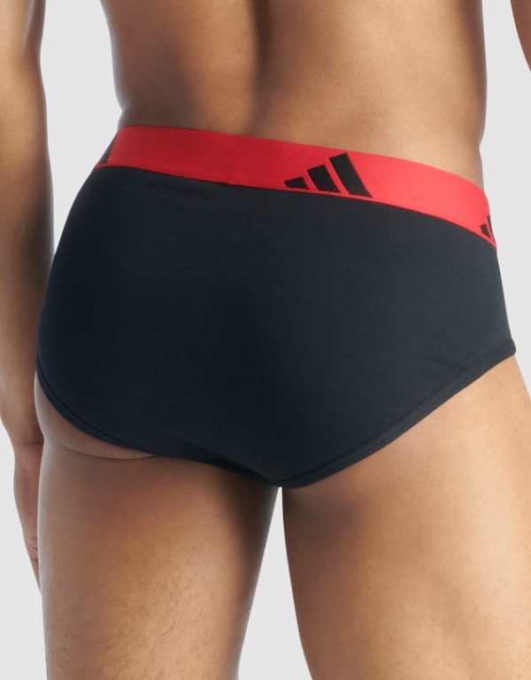 ADIDAS 3 Pack Active Flex Cotton Brief Underwear assorted 902 colourway - Image 3