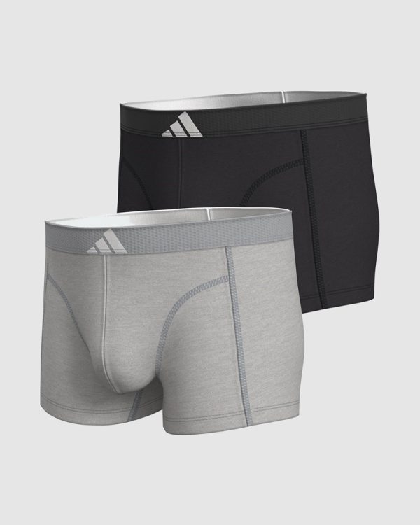 ADIDAS Mens 2 Pack Active Flex Cotton Body Trunk Underwear Assorted colour pack