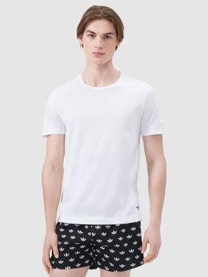ADIDAS Mens 2 Pack Comfort Core Cotton Crew Neck T-Shirt White