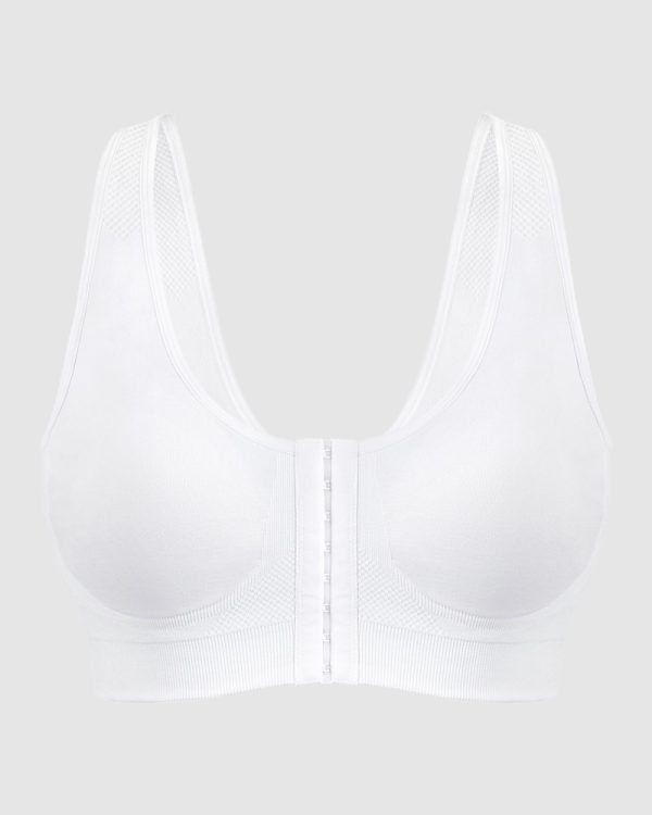 EXQUISITE FORM FullyÃ‚Â® Seamless Wirefree Front Close Bra M - 3XL Nude & White - Image 3