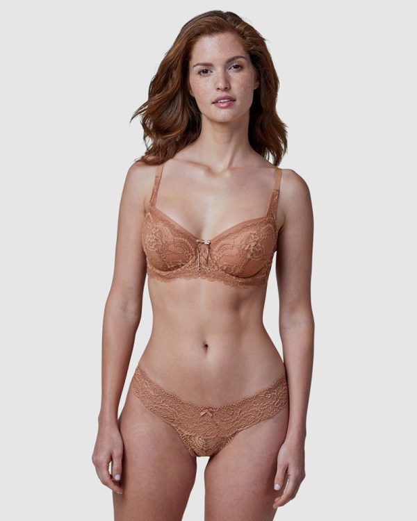 Skarlett Blue Minx Wired Lace Balconette Bra in Gleam A-E cup in bands 10-14 - Image 3