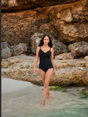 Magicsuit Obi One Akikio Knot Detail Loose Fit Tankini Top Black