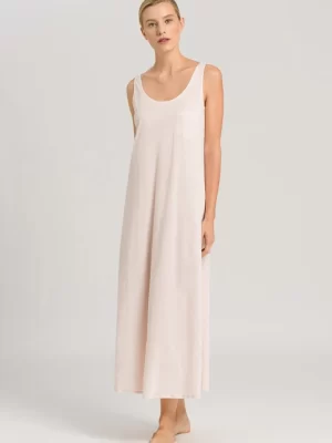 HANRO Cotton Deluxe Sleeveless Nightdress 130cm in Crystal Pink