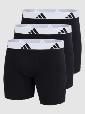 ADIDAS 3 Pack Active Flex Cotton Boxer Brief Underwear Black/white 006 colourway