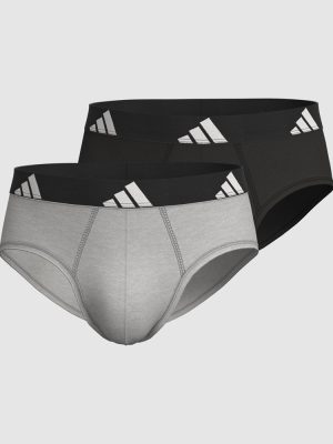 ADIDAS Mens 2 Pack Active Flex Cotton Body Brief Underwear Assorted 917 colourway
