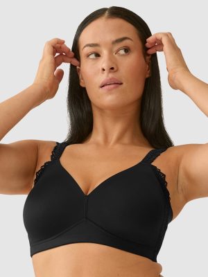 NATURANA Friday Side Smoothing Seamless Cup Wirefree Bra cups A to DD bands 12 to 22 Blk