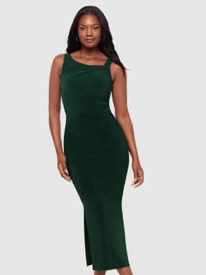 BODY BY MIRACLESUIT Aria Maxi Bodycon Shaping Dress with Side Slit in Rosemary