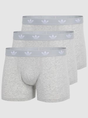 ADIDAS 3 Pack Active Flex Cotton Trunk Underwear Heather Grey