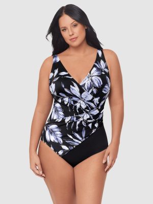 Miraclesuit Fiore Di Luna Oceanus Plus Sized Shaping Swimsuit sizes 18 - 26