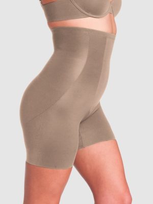 CUPID by MIRACLESUIT Just EnoughÂ® Plus Size Thigh Slimmer Shaping Shorts in Black & Beige