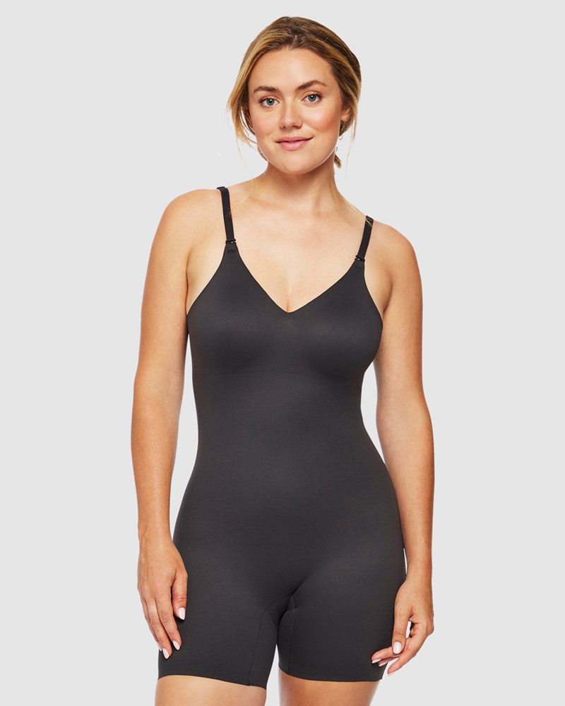 CUPID SHAPEWEAR Dress Rehearsal Mid-Thigh Low Back Shapewear Bodysuit in Beige - Image 10