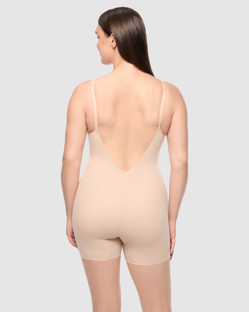 CUPID SHAPEWEAR Dress Rehearsal Mid-Thigh Low Back Shapewear Bodysuit in Beige - Image 11