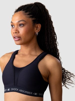 Shock Absorber Ultimate Run Padded Sports Bra in bands 8-16 - A to F cup black/silver