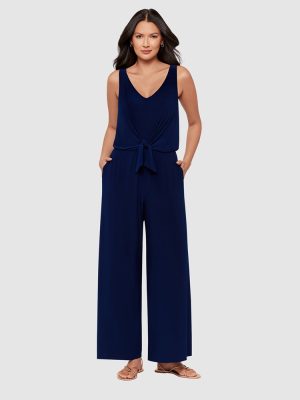 BODY BY MIRACLESUIT Jesi Hidden Shapewear Wide Leg Jumpsuit in Navy