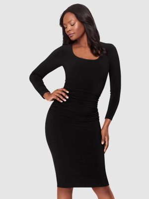 BODY BY MIRACLESUIT Suri Midi-Length Long Sleeve Shaping Dress in Black